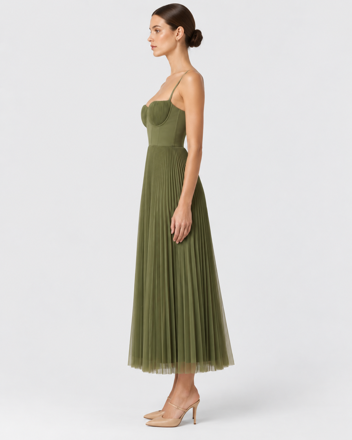 Sylvie Pleated Cami Midi Dress