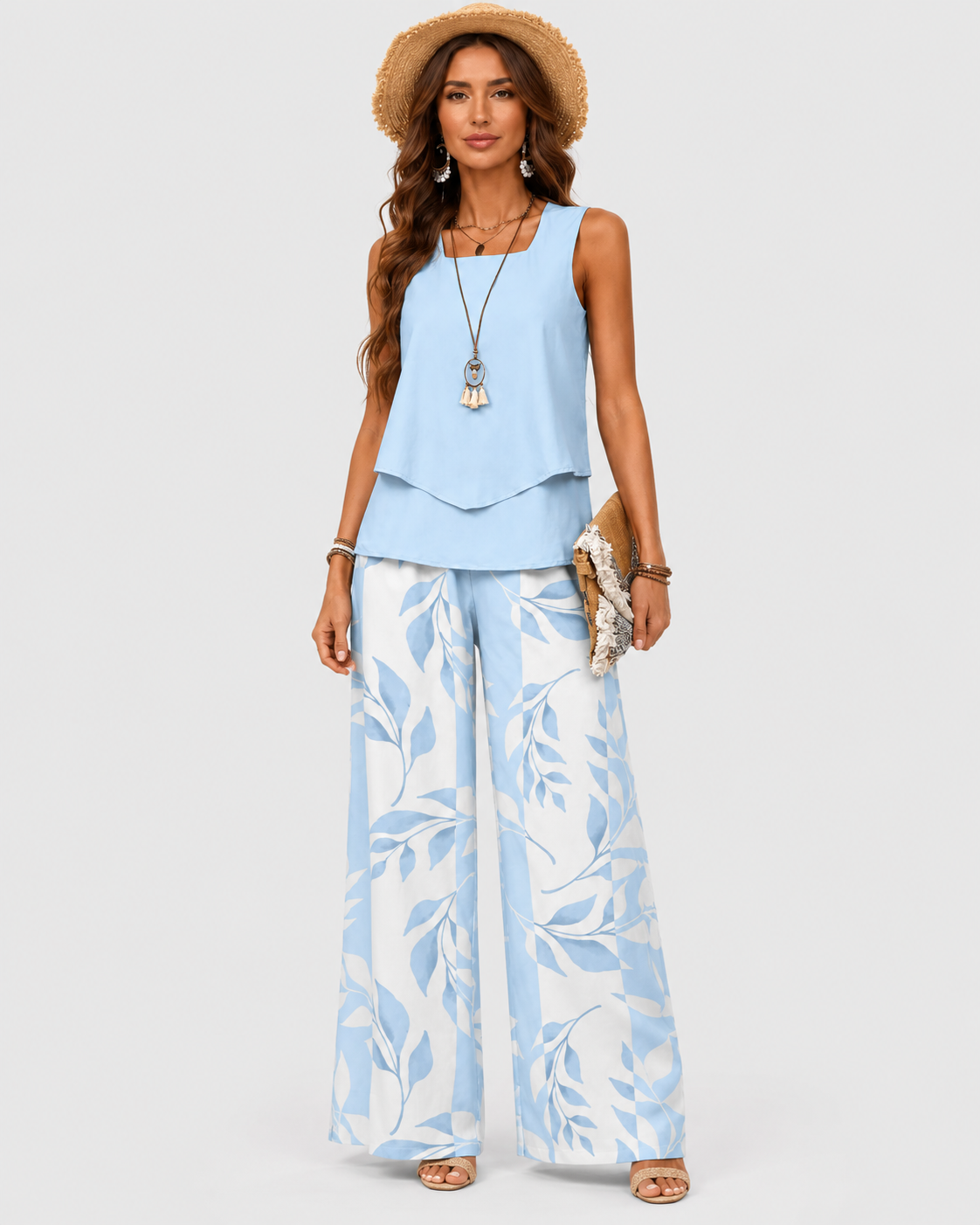 Rosalie Printed Wide Leg Trouser Set