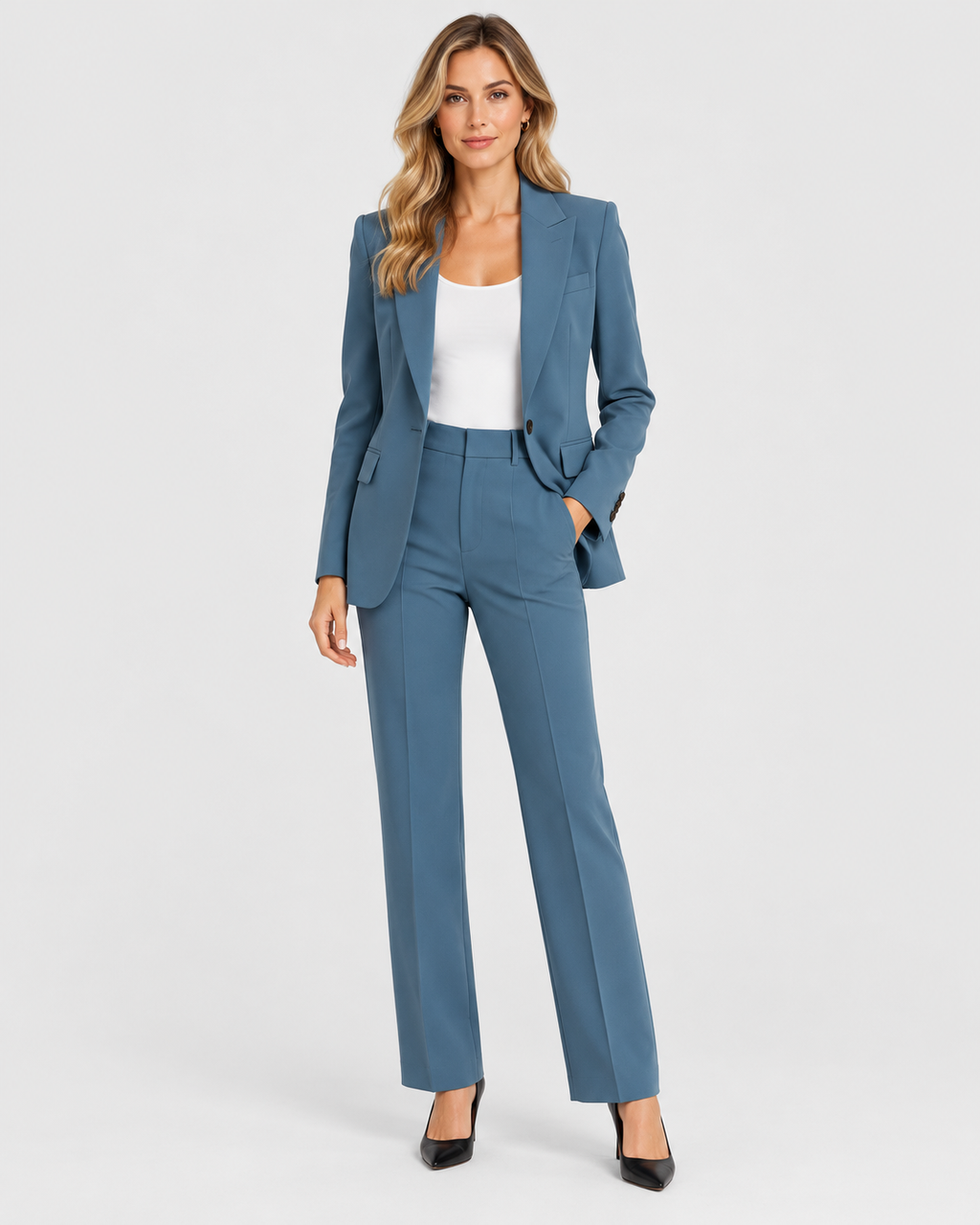 Victoria Tailored Two-Piece Blazer Trouser Suit Set