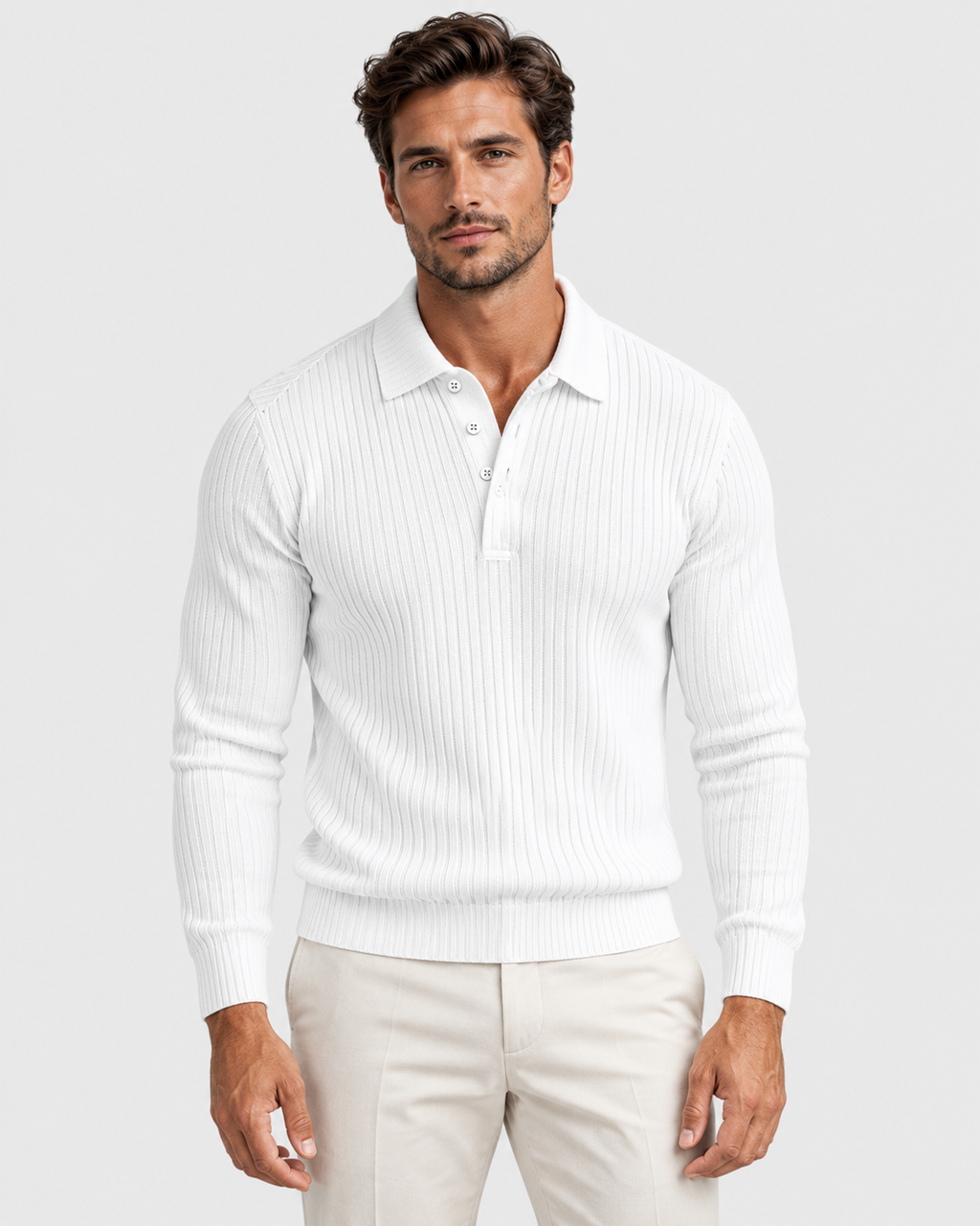 Hugo Retro Striped Long Sleeve Polo Shirt
