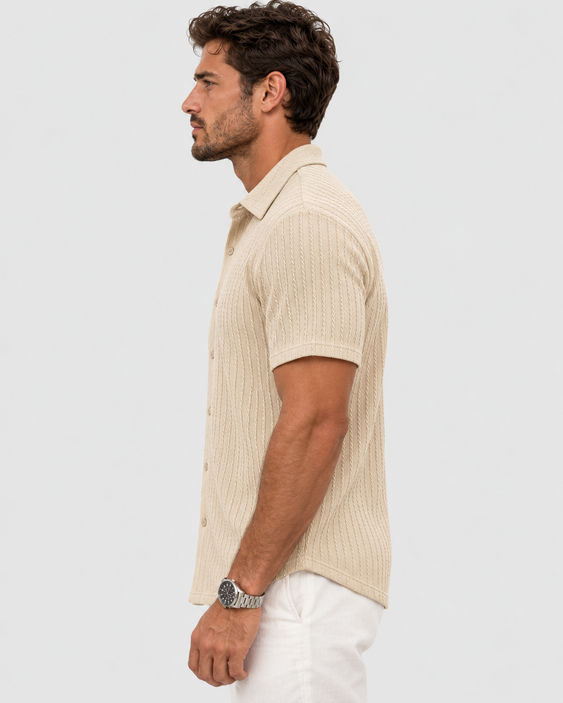 Lennox Jacquard Knit Short Sleeve Shirt
