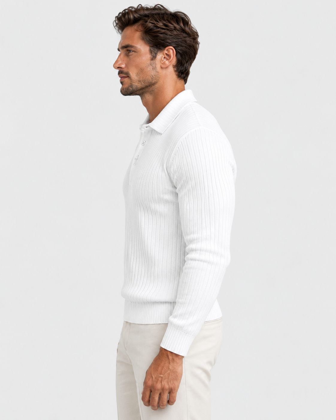 Hugo Retro Striped Long Sleeve Polo Shirt