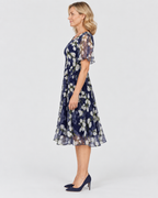 Imogen Floral Print A-Line Midi Dress