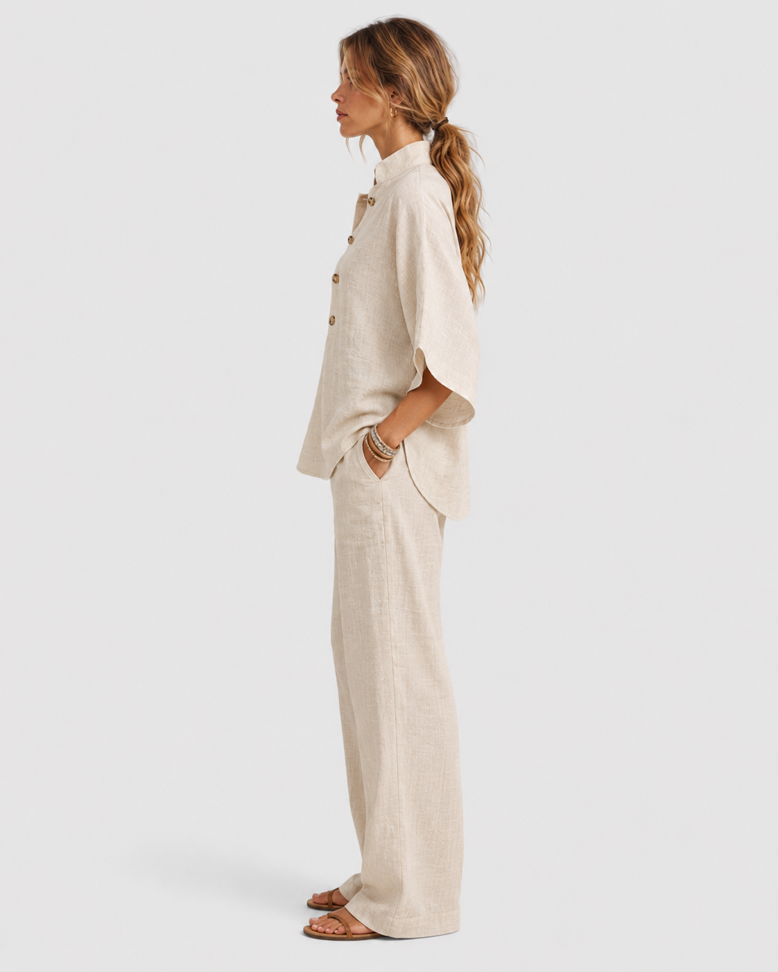 Evelyn Casual Summer Linen Look Co-Ord Set