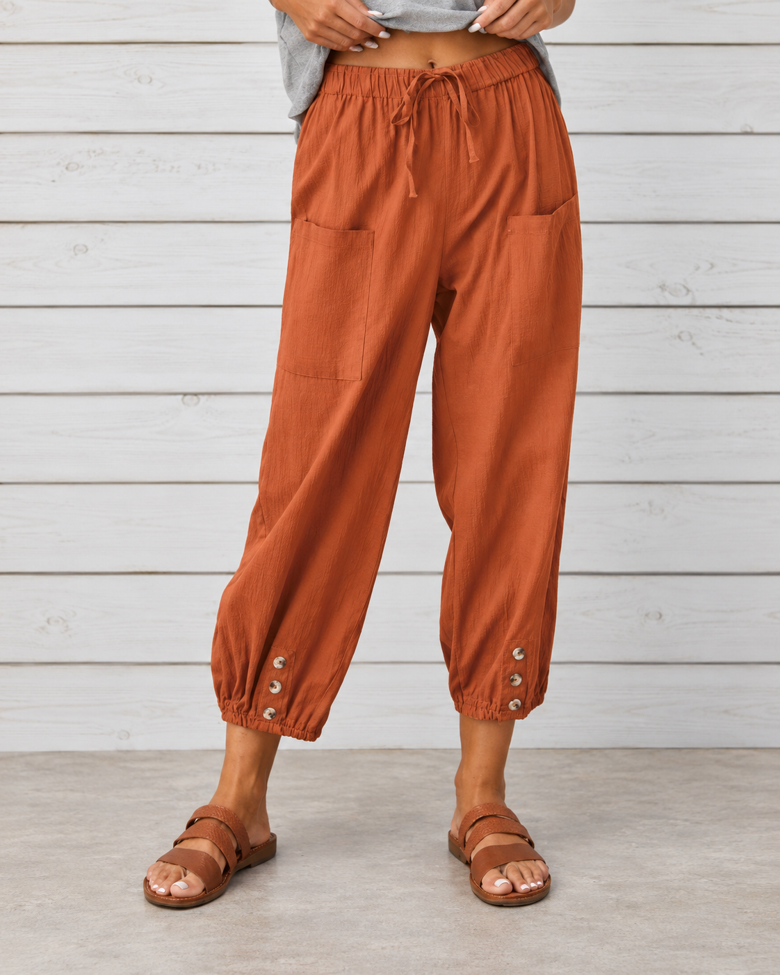 Ivy Relaxed Drawstring Cropped Trousers