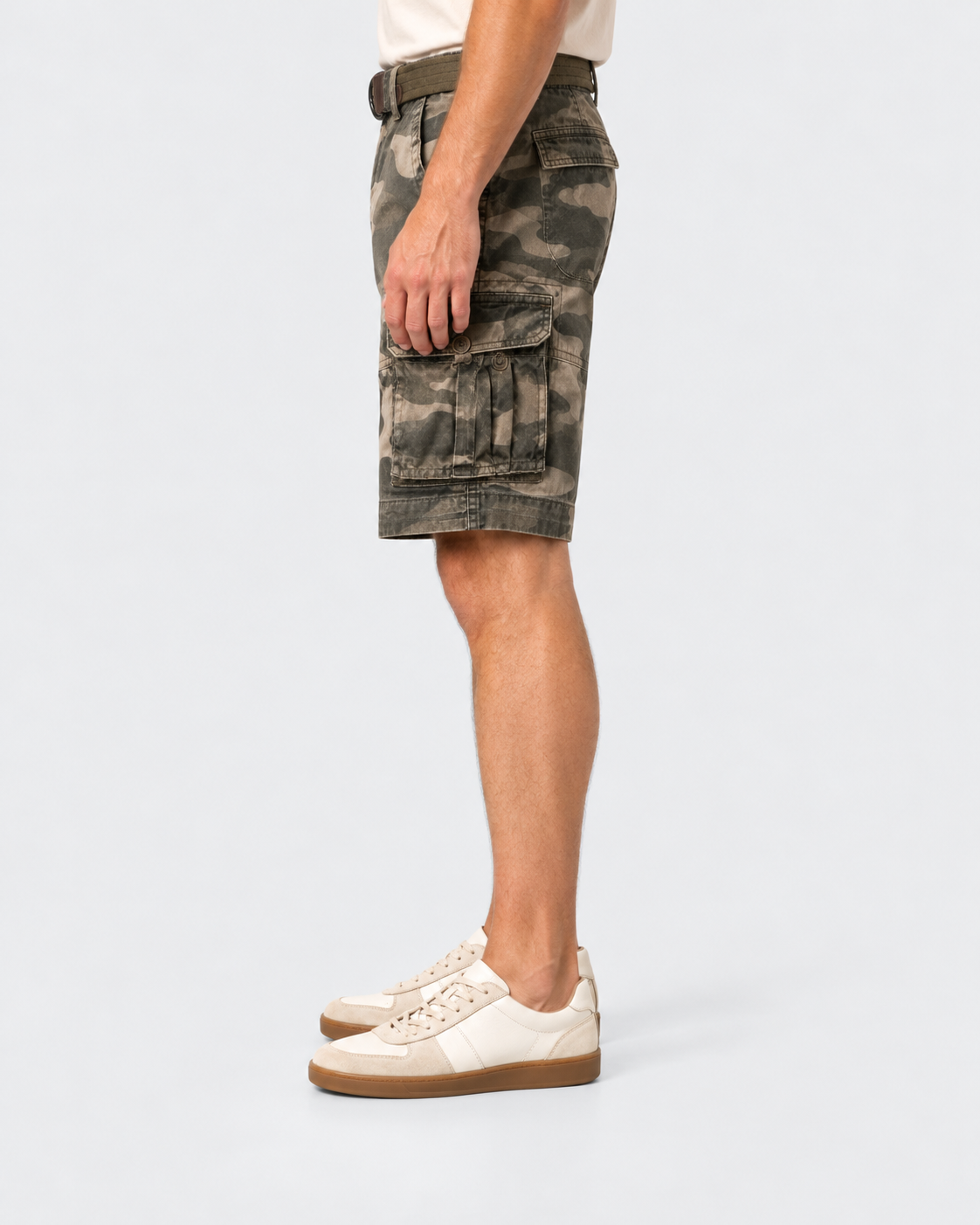 Austin Relaxed Camo Belted Cargo Shorts