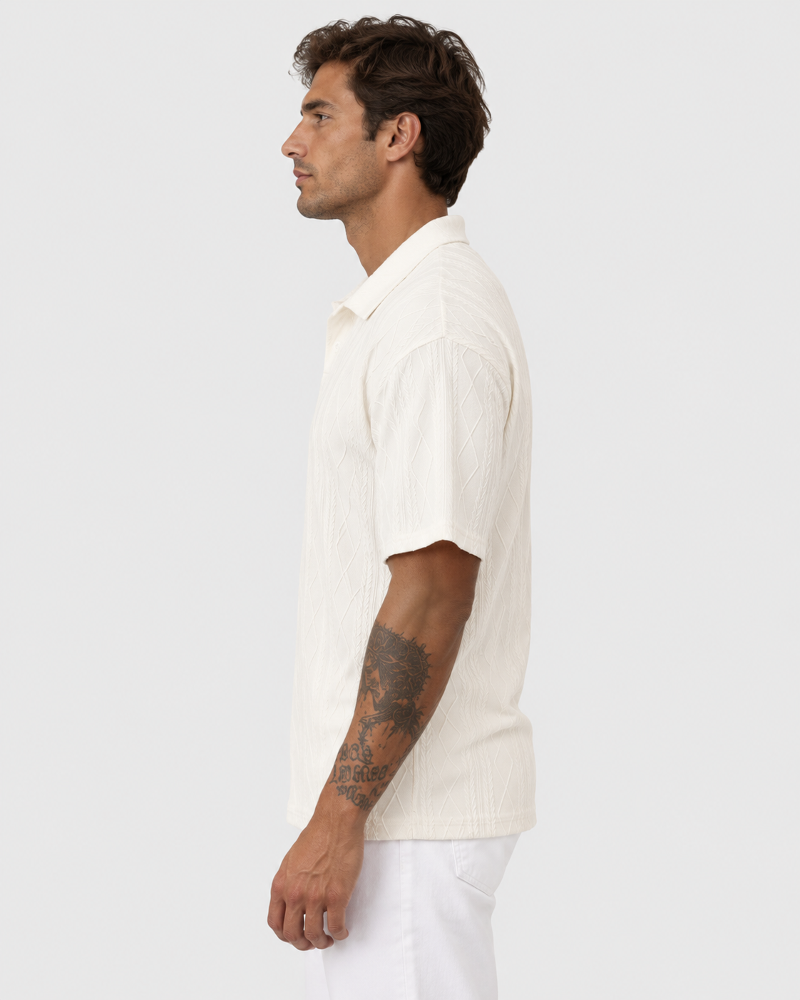 Leo Textured Knit Casual Summer Polo Shirt