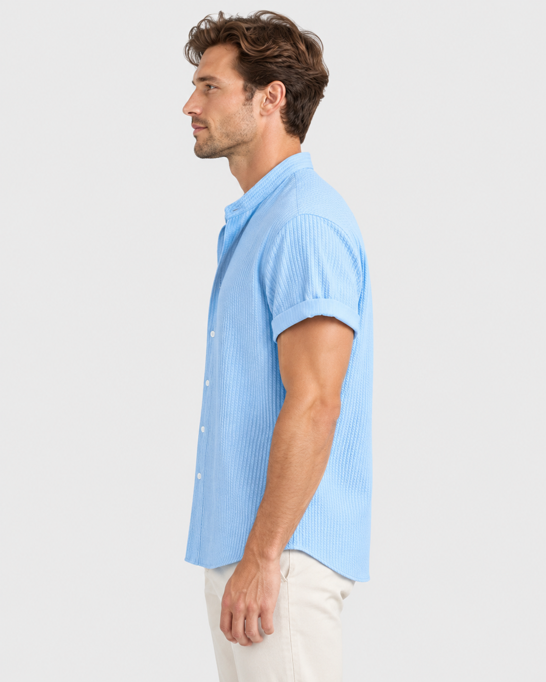 Caleb Textured Stripe Short Sleeve Shirt