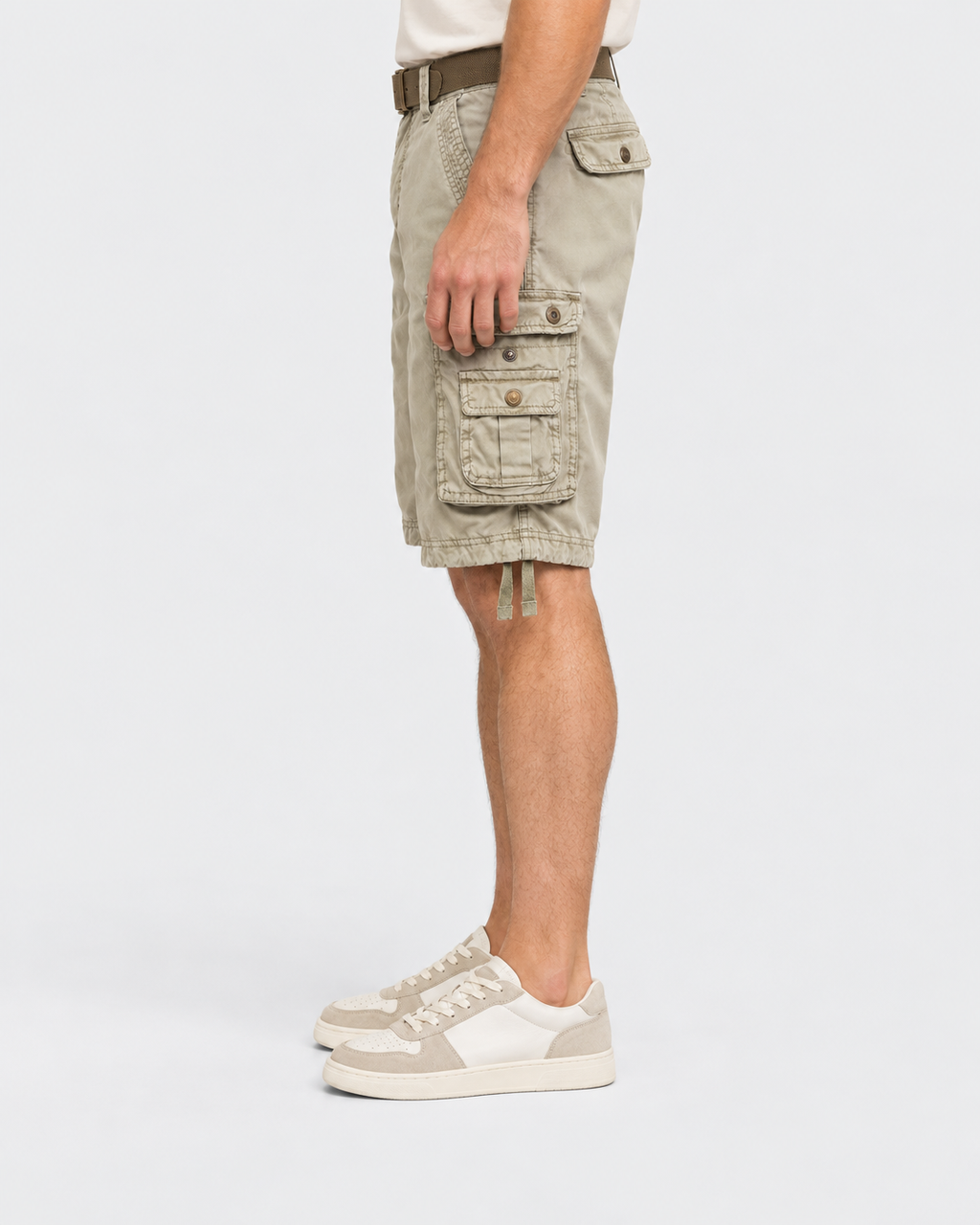 Flynn Cotton Blend Drawstring Cargo Shorts