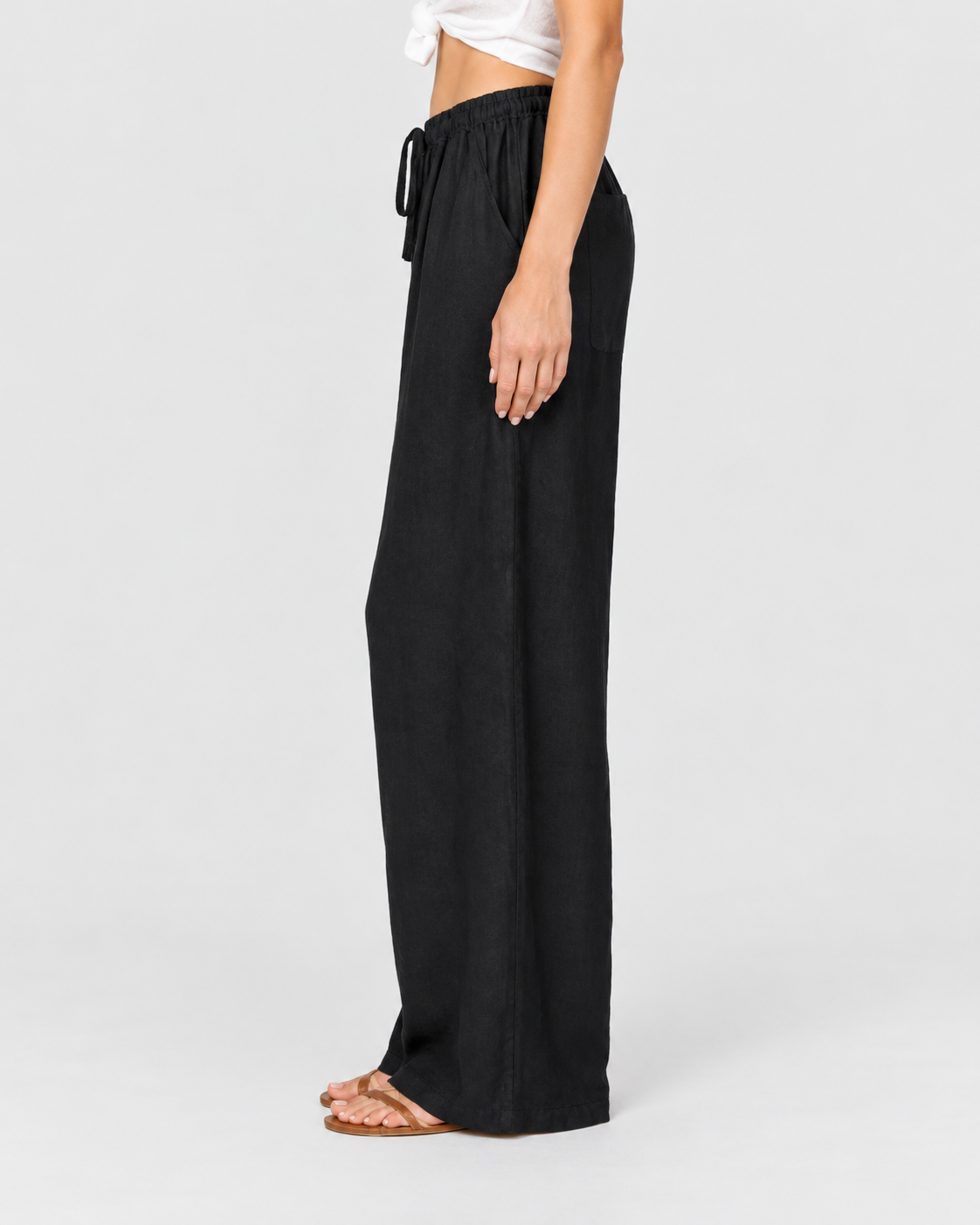 Clara Relaxed Linen Wide-Leg Trousers