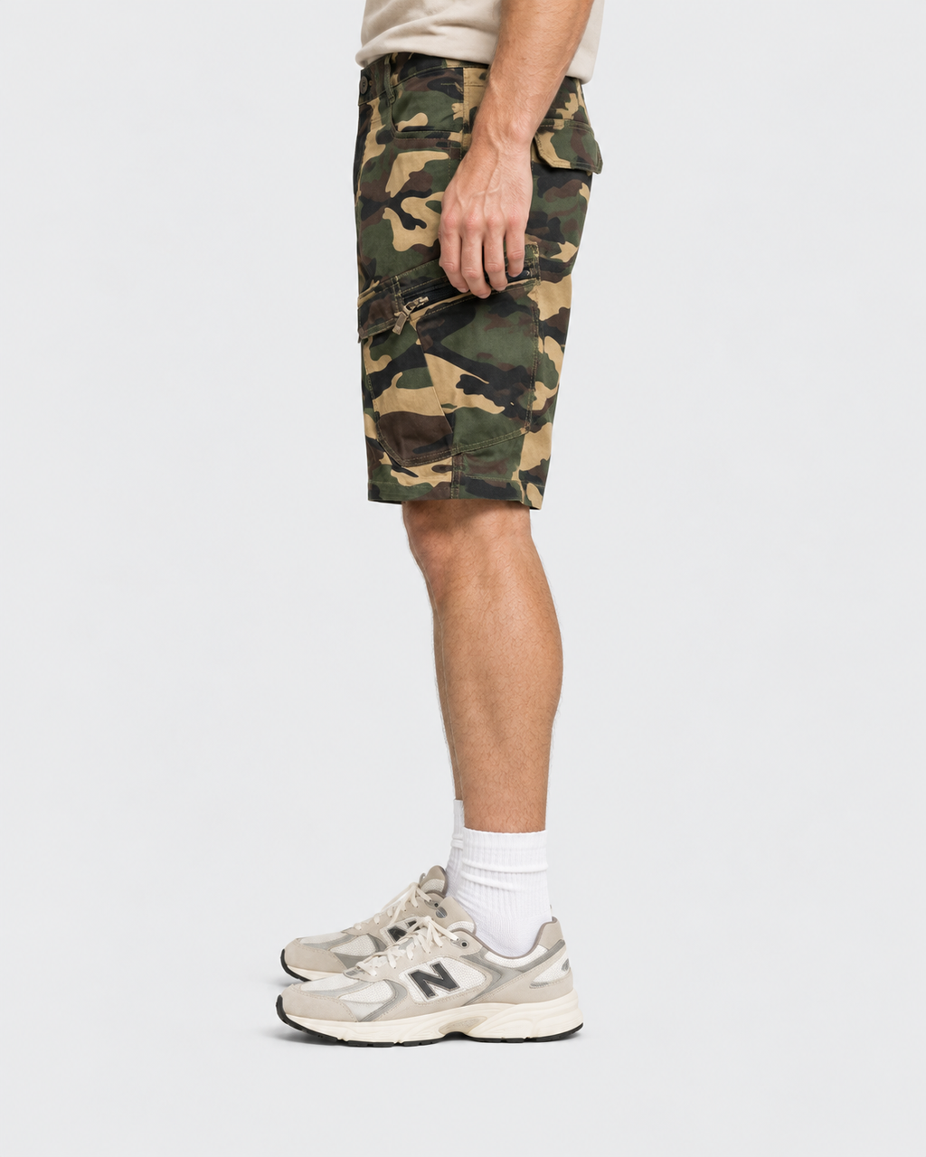Hunter Camo Multi Pocket Belted Cargo Shorts