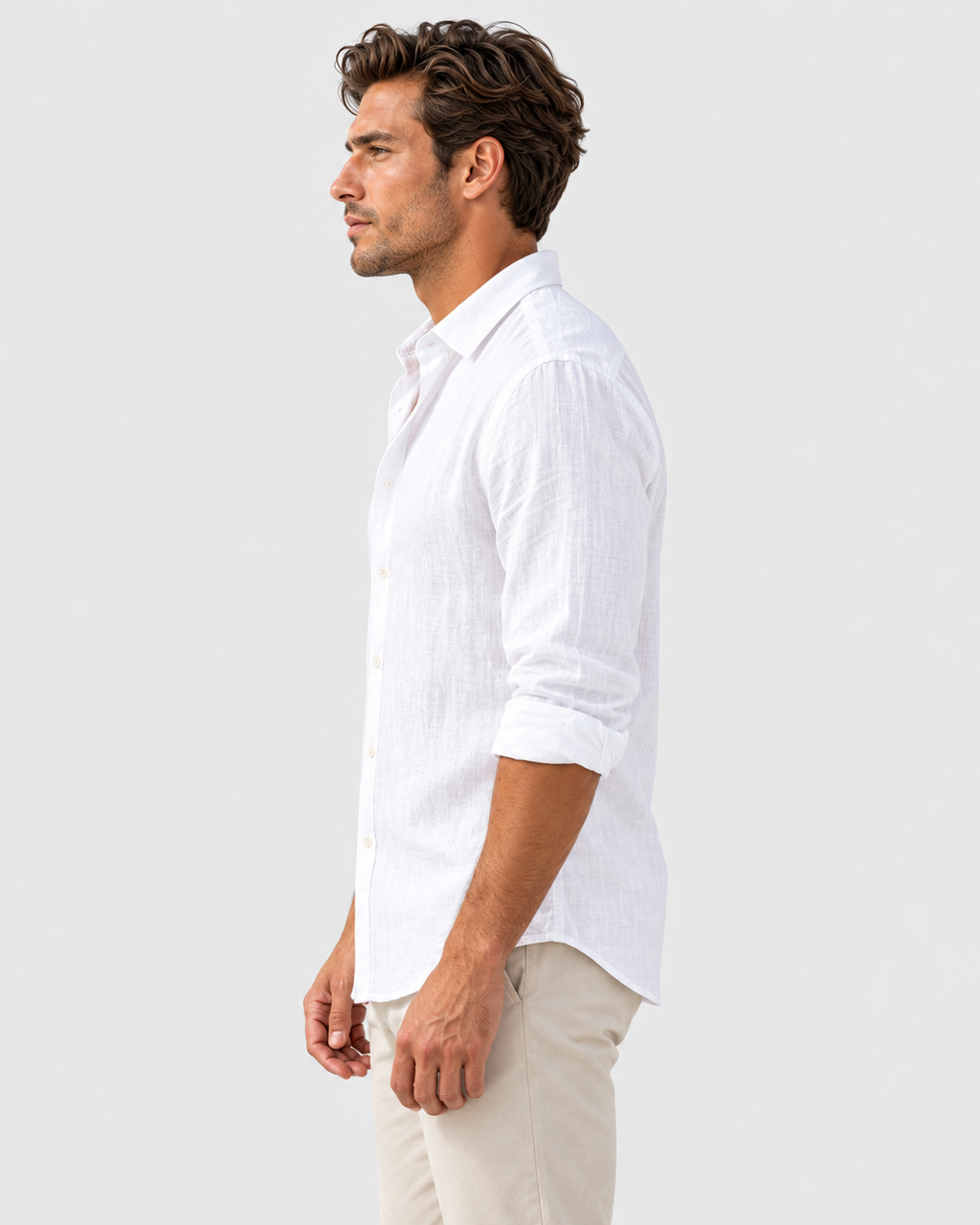 Julian Casual Long Sleeve Linen Blend Shirt