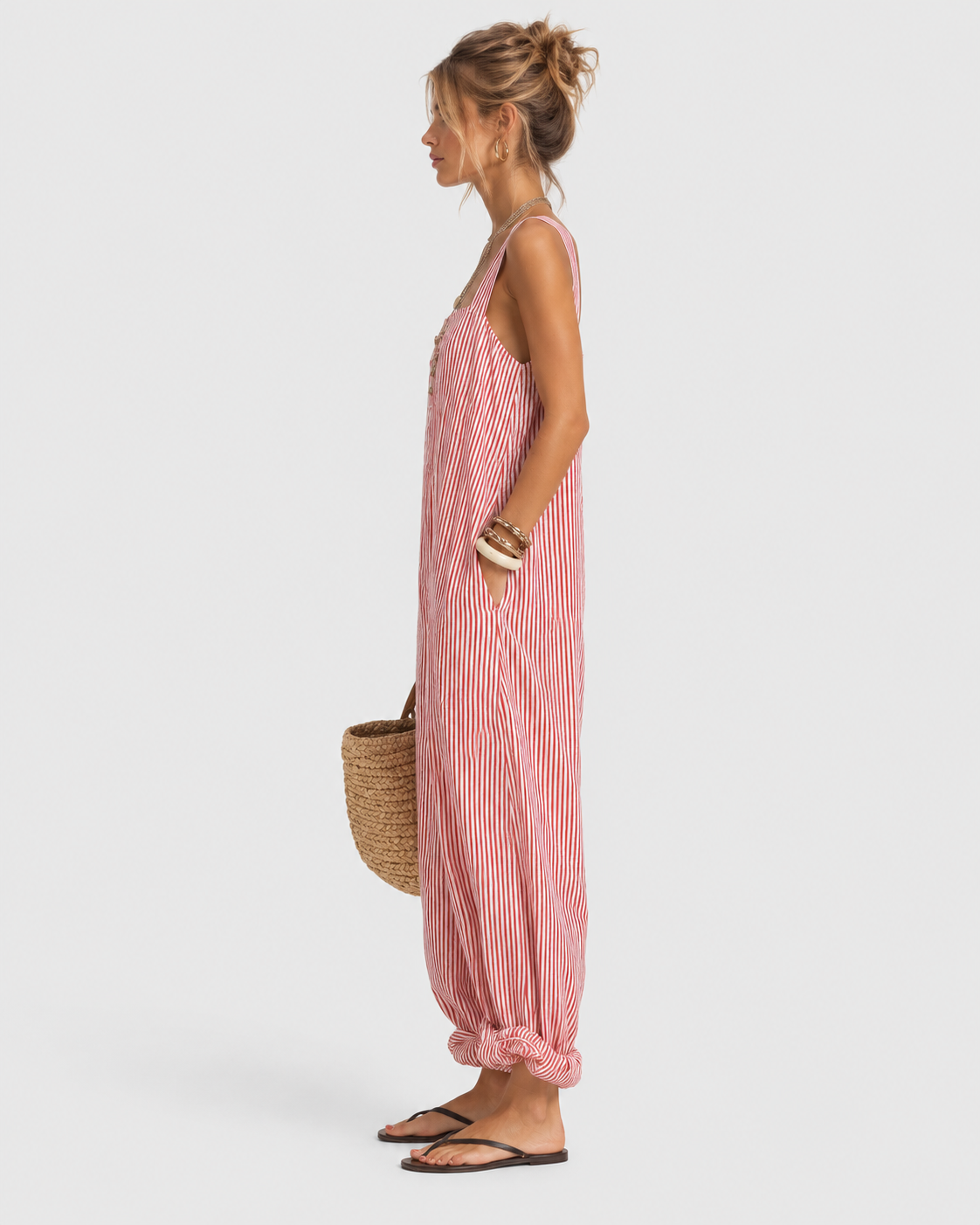 Chloe Striped Casual Summer Sleeveless Jumpsuit