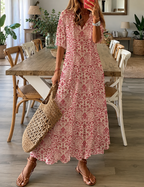Isla Printed Boho V-Neck Maxi Dress