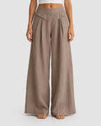 Evelyn Loose Wide-Leg Linen Casual Trousers