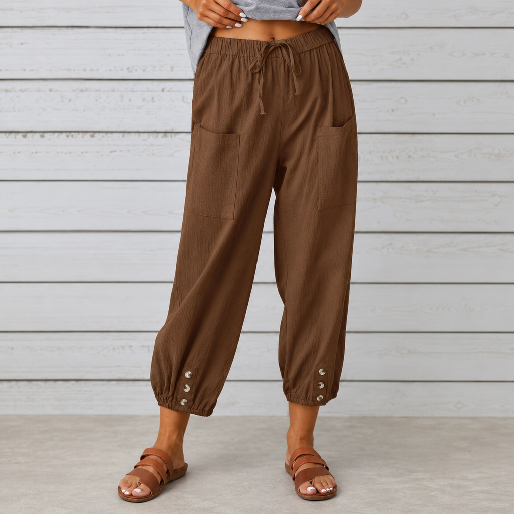 Ivy Relaxed Drawstring Cropped Trousers