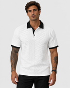 Hugo Textured Contrast Casual Summer Polo Shirt