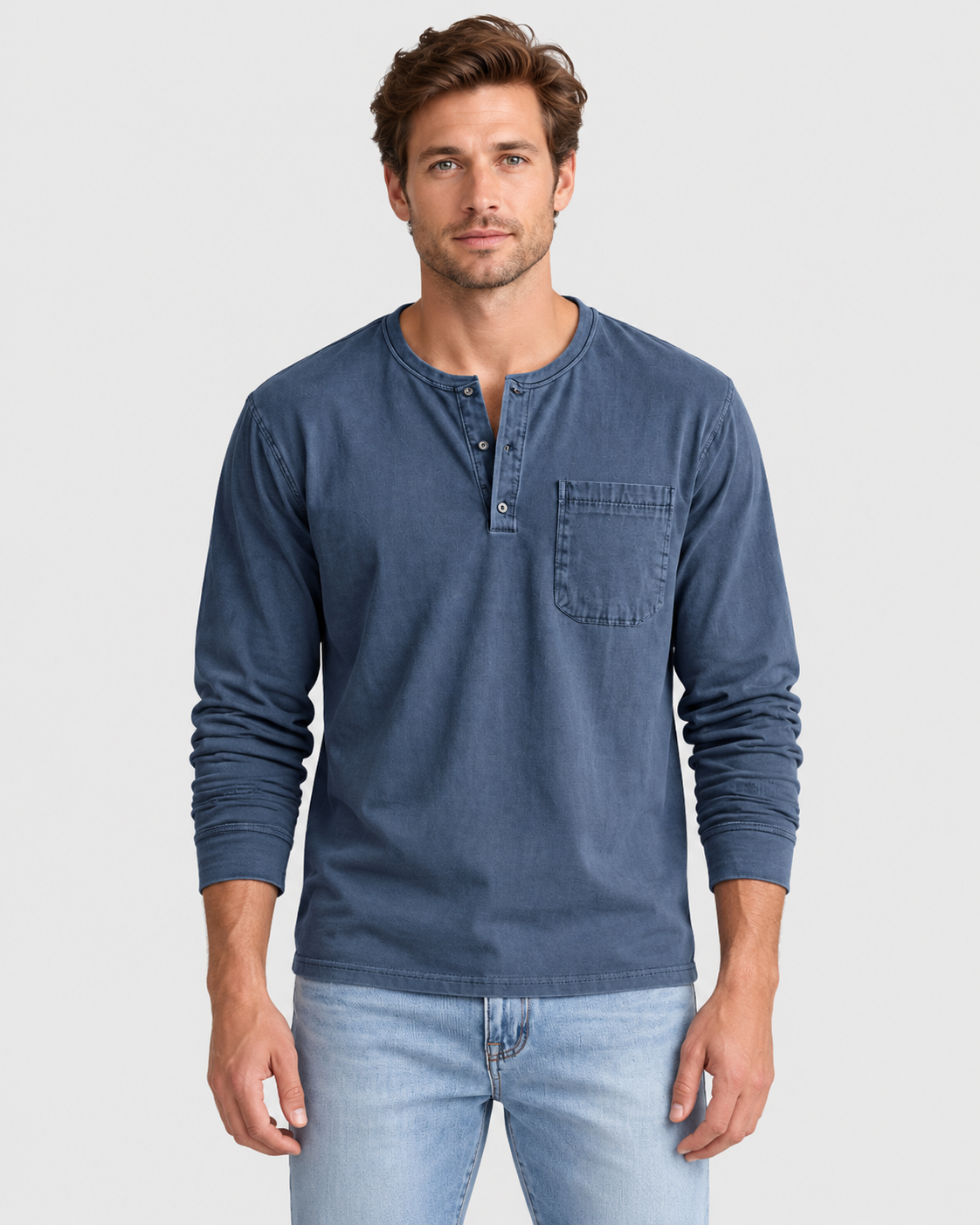 Kai Relaxed Fit Long Sleeve Henley Shirt