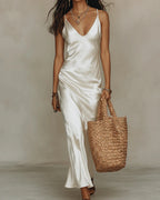 Aria Satin Midi Set with Coordinating Knit