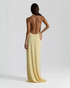 Backless Satin Evening Maxi Dress