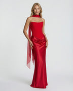 Black Satin Corset Maxi Dress