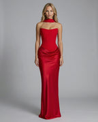 Black Satin Corset Maxi Dress