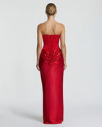 Black Satin Corset Maxi Dress