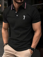 Casual Golf Printed Short-Sleeve Shirt for Men