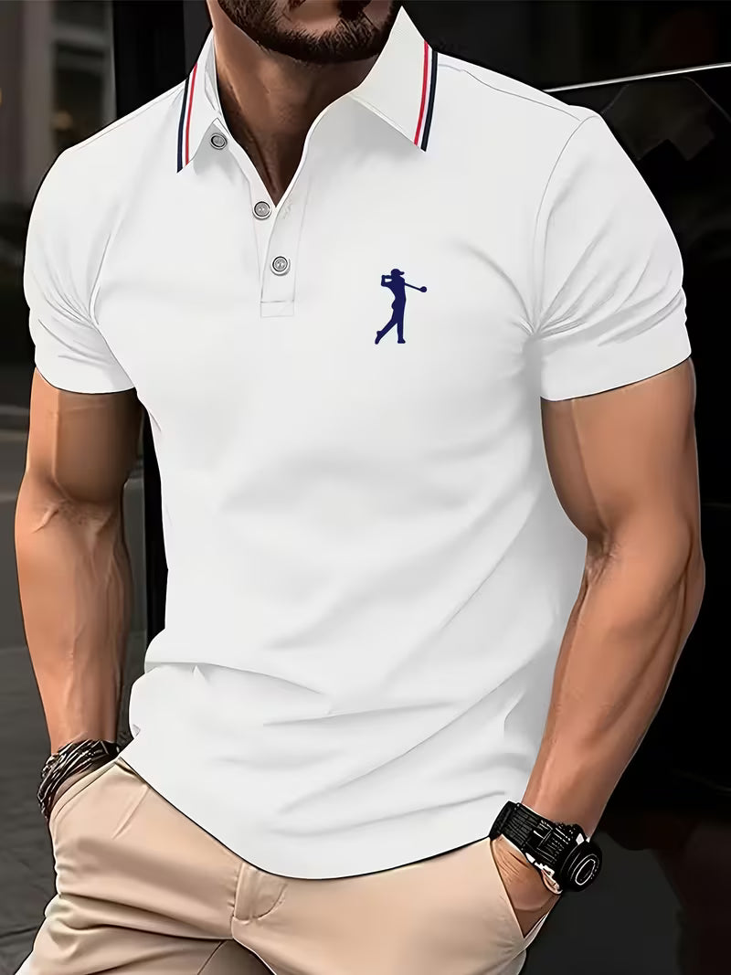 Casual Golf Printed Short-Sleeve Shirt for Men