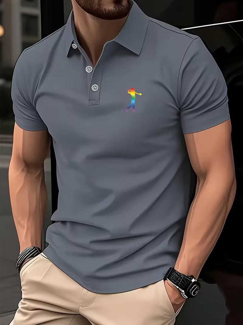 Casual Golf Printed Short-Sleeve Shirt for Men