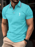 Casual Golf Printed Short-Sleeve Shirt for Men