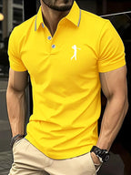 Casual Golf Printed Short-Sleeve Shirt for Men