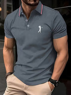 Casual Golf Printed Short-Sleeve Shirt for Men