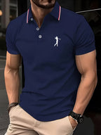 Casual Golf Printed Short-Sleeve Shirt for Men