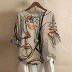 Casual Retro-Inspired Floral Blouse for Women