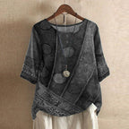 Casual Retro-Inspired Floral Blouse for Women