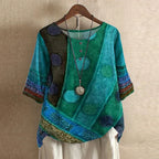 Casual Retro-Inspired Floral Blouse for Women