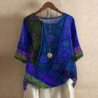 Casual Retro-Inspired Floral Blouse for Women