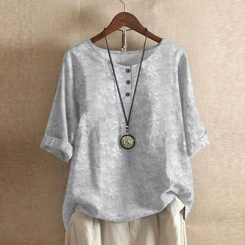 Casual Retro-Inspired Floral Blouse for Women
