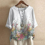 Casual Retro-Inspired Floral Blouse for Women