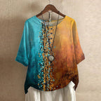 Casual Retro-Inspired Floral Blouse for Women