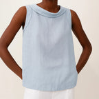 Casual Sleeveless Roll Collar Top for Women