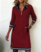 Chic Long Sleeve Collar Dress for Women