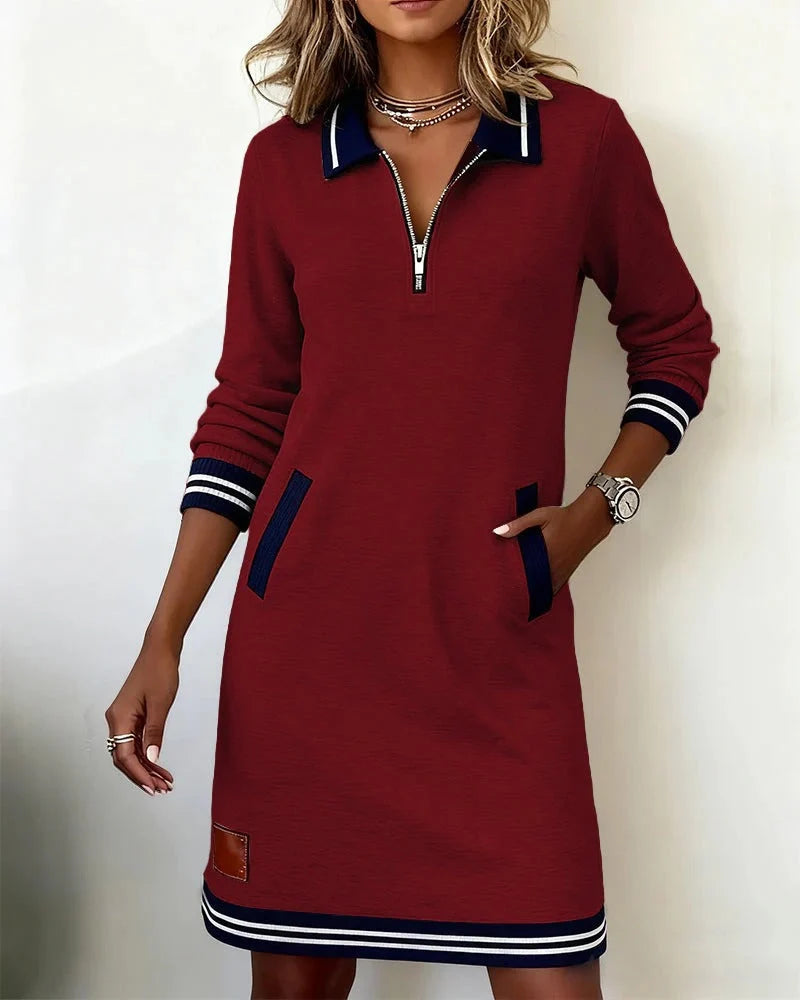 Chic Long Sleeve Collar Dress for Women
