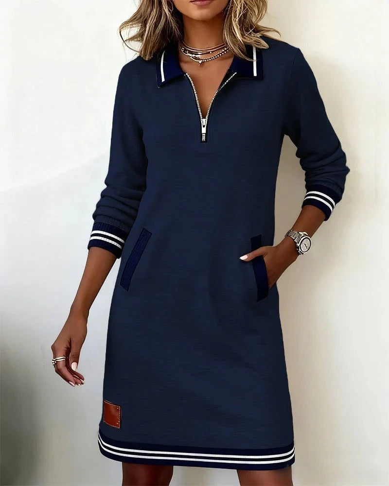 Chic Long Sleeve Collar Dress for Women