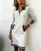 Chic Long Sleeve Collar Dress for Women