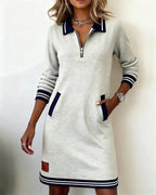 Chic Long Sleeve Collar Dress for Women