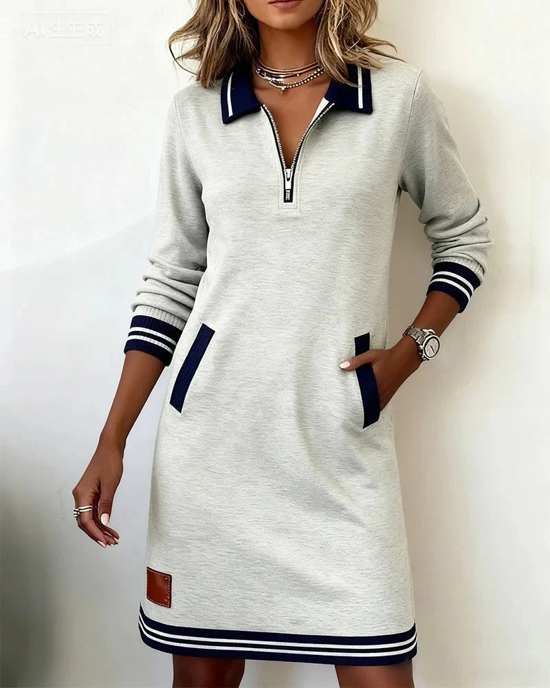 Chic Long Sleeve Collar Dress for Women