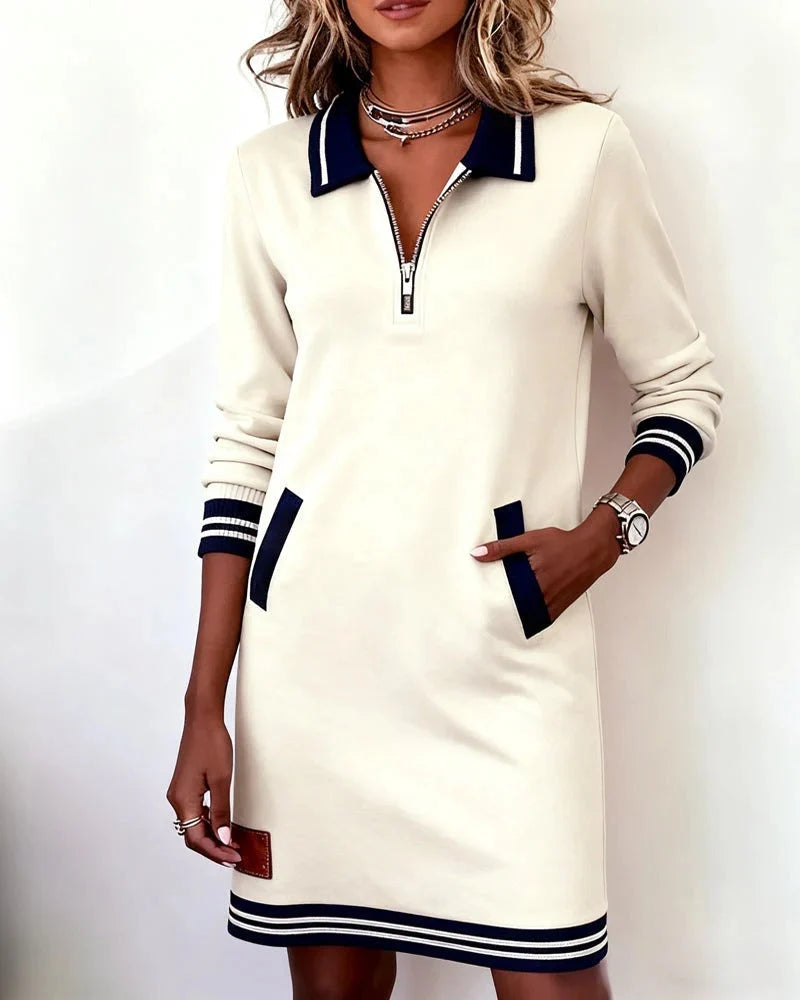 Chic Long Sleeve Collar Dress for Women