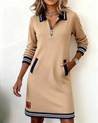 Chic Long Sleeve Collar Dress for Women